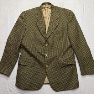 BIELLA COLLEZIONI by G Vasta Wool Blazer Men 42R Gold Houndstooth Made in Italy